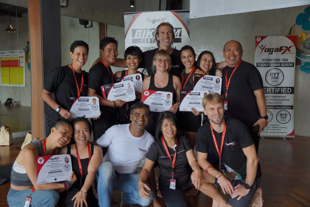bikram yoga teacher training bali graduates YogaFX certified 26 and 2 instructors