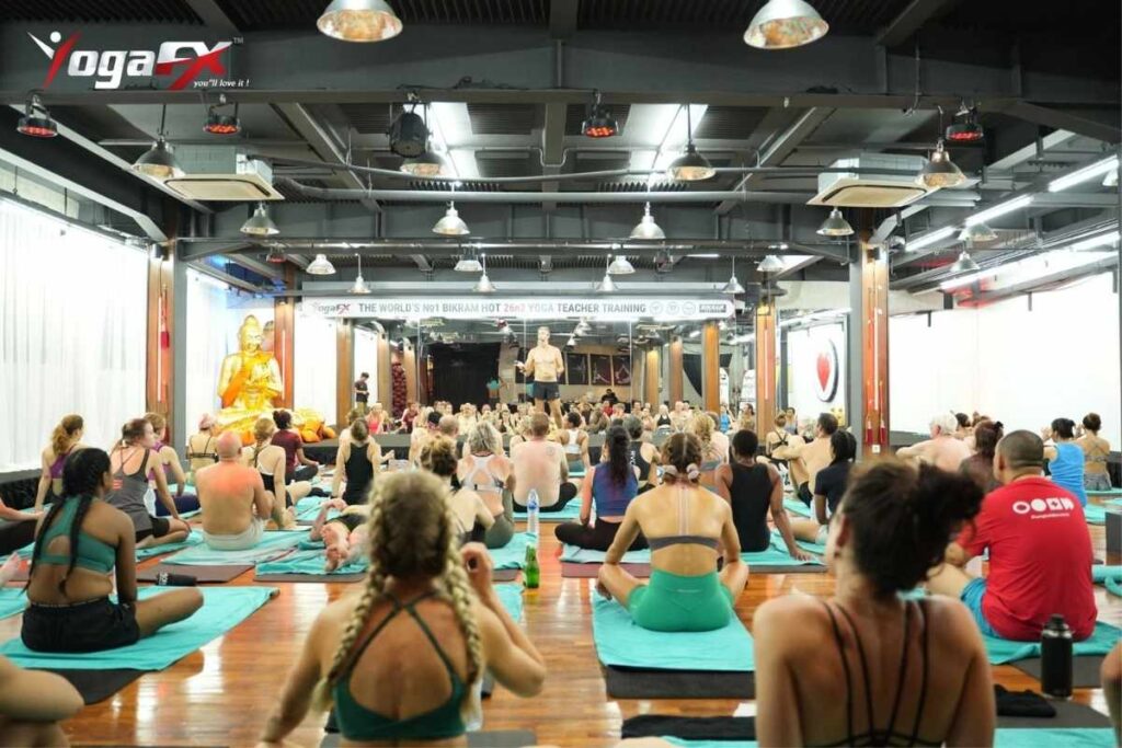 Bikram yoga near me: 90-minute heated class at Bikram Yoga FX in Seminyak, Bali, led by an E-RYT 500 certified instructor through the full 26-posture sequence.