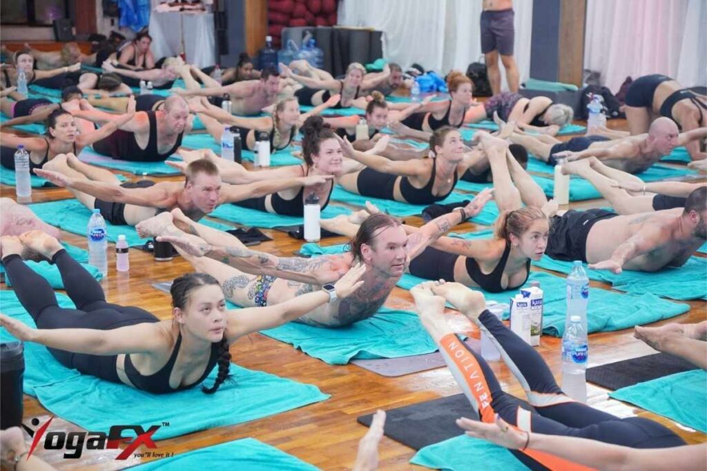 Group photo of bikram yoga teacher training near Seminyak, Bali.