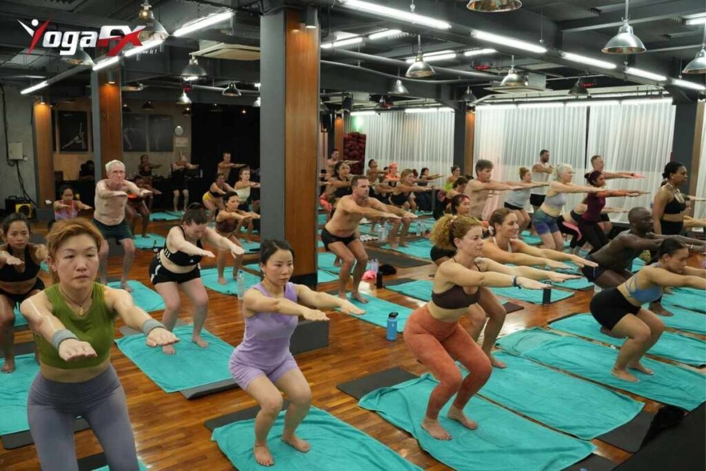 Bikram 26 and 2 standing series practiced in Bali's natural tropical heat