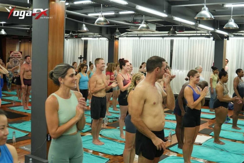 A local studio weekend certification for heated vinyasa yoga, the format most commonly found when searching for hot yoga teacher training near you.